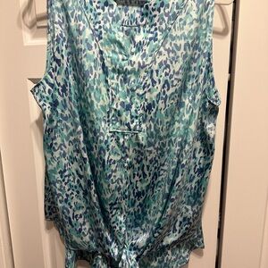 Chicos: Blue Patterned Sleeveless Top
